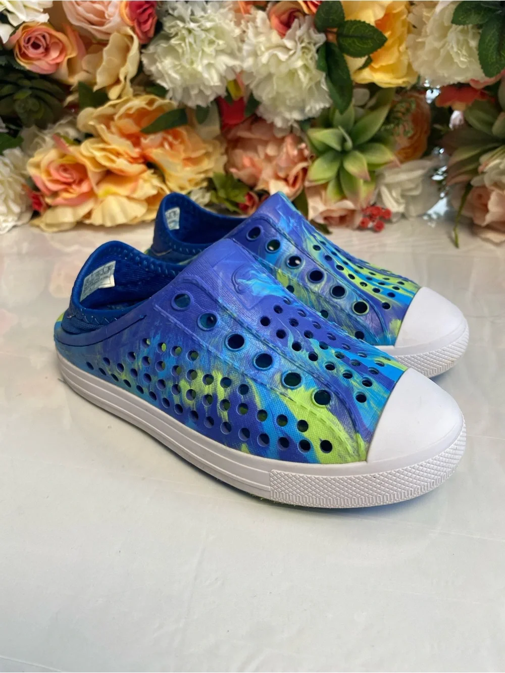 Skechers Foamies Guzman Steps Solar Surge Slip-On Blue/Lime Toddler 12